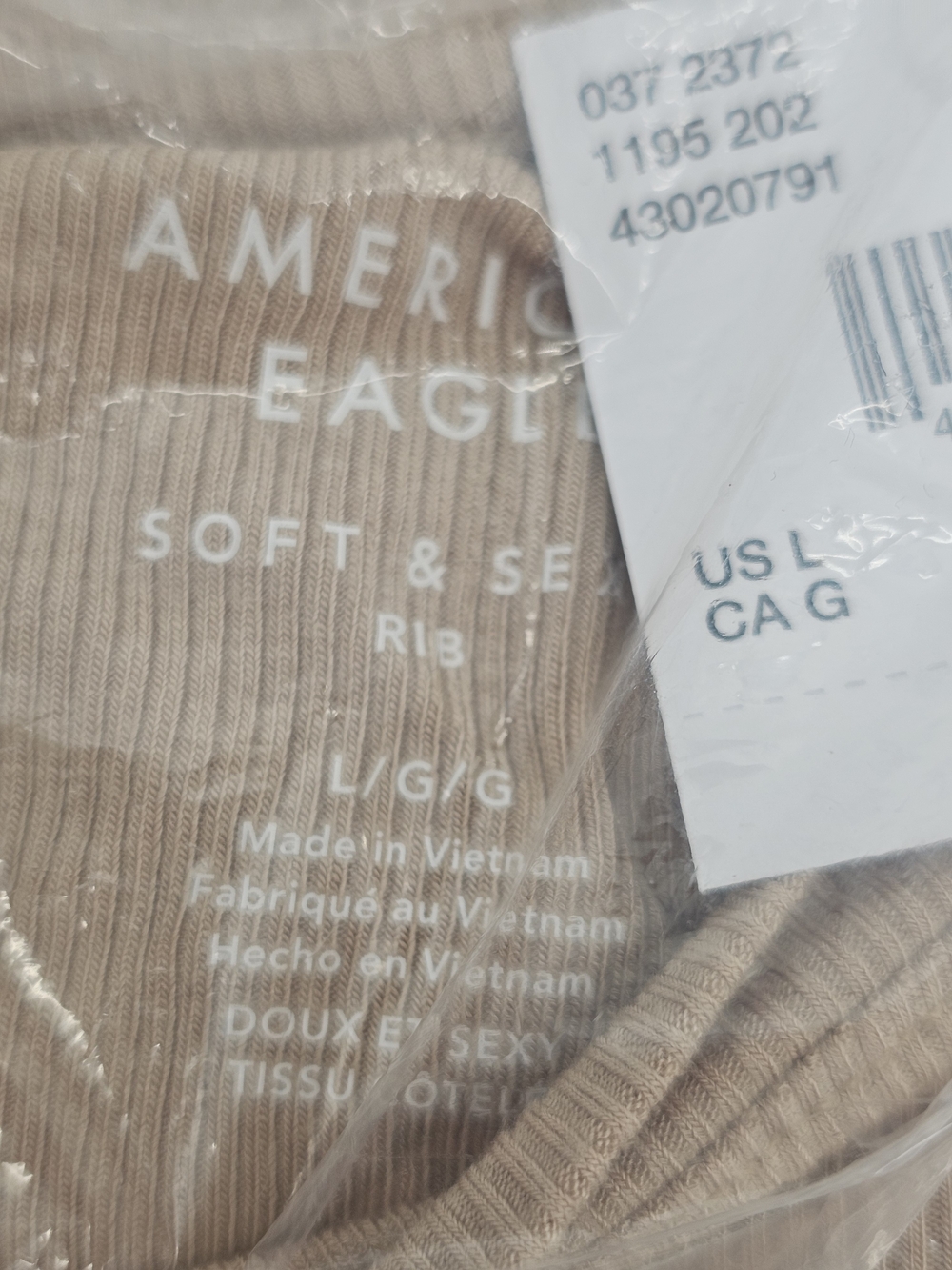 AE Soft & Sexy Boxy Ribbed Tee Large NWT - Picture 4 of 7